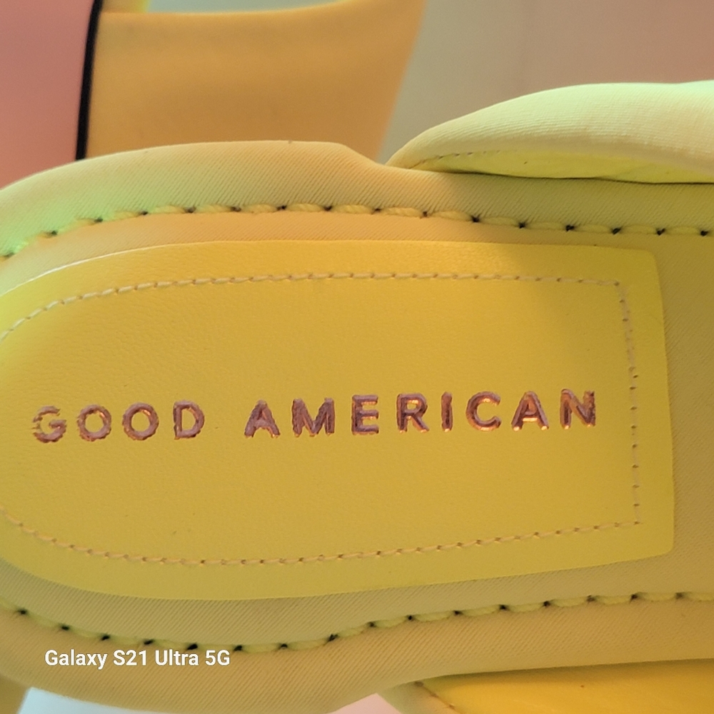 Good American Cinder F*cking-Rella Thong Sandal Chartreuse Size 13 GA077N-X NIB - Picture 7 of 16